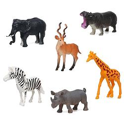 Foto van 6x plastic safaridieren speelgoed figuren voor kinderen - speelfigurenset