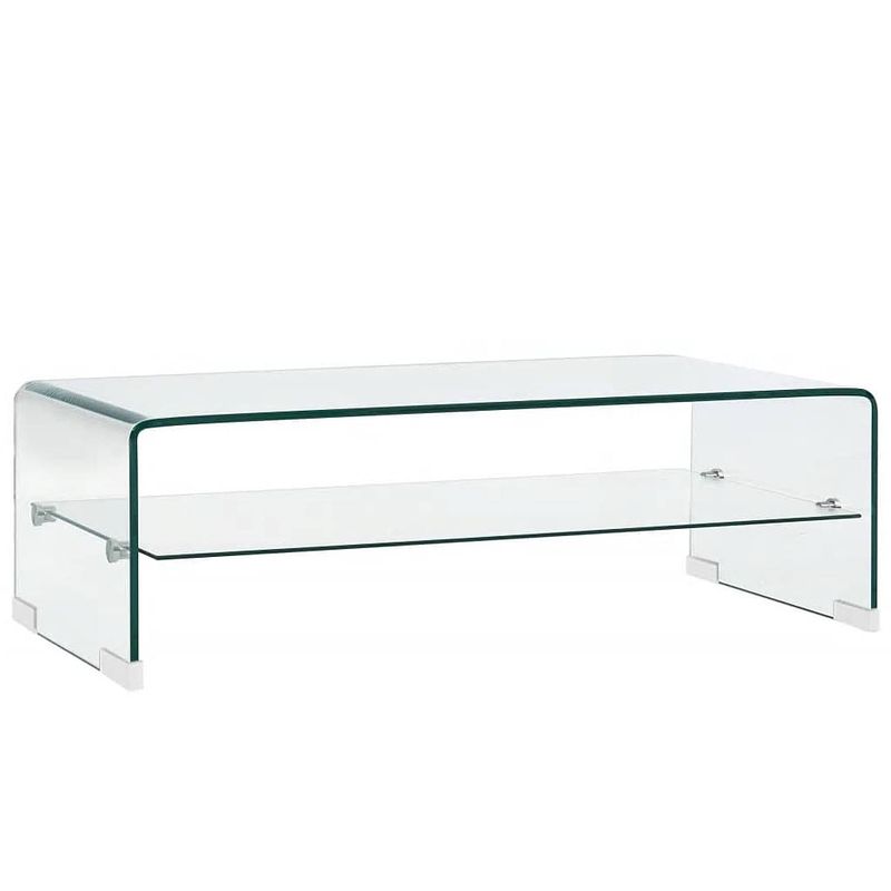 Foto van Vidaxl salontafel 98x45x31 cm gehard glas transparant