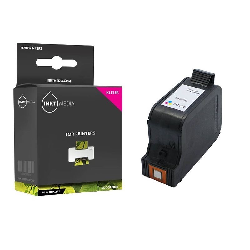 Foto van Inktmedia® - inktcartridge - alternatief voor de hp 23 (c1823de) inktcartridge kleur 1x