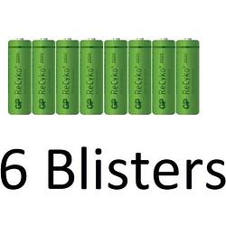 Foto van 48 stuks gp recyko+ rechargeable nimh aa/hr06 2600mah