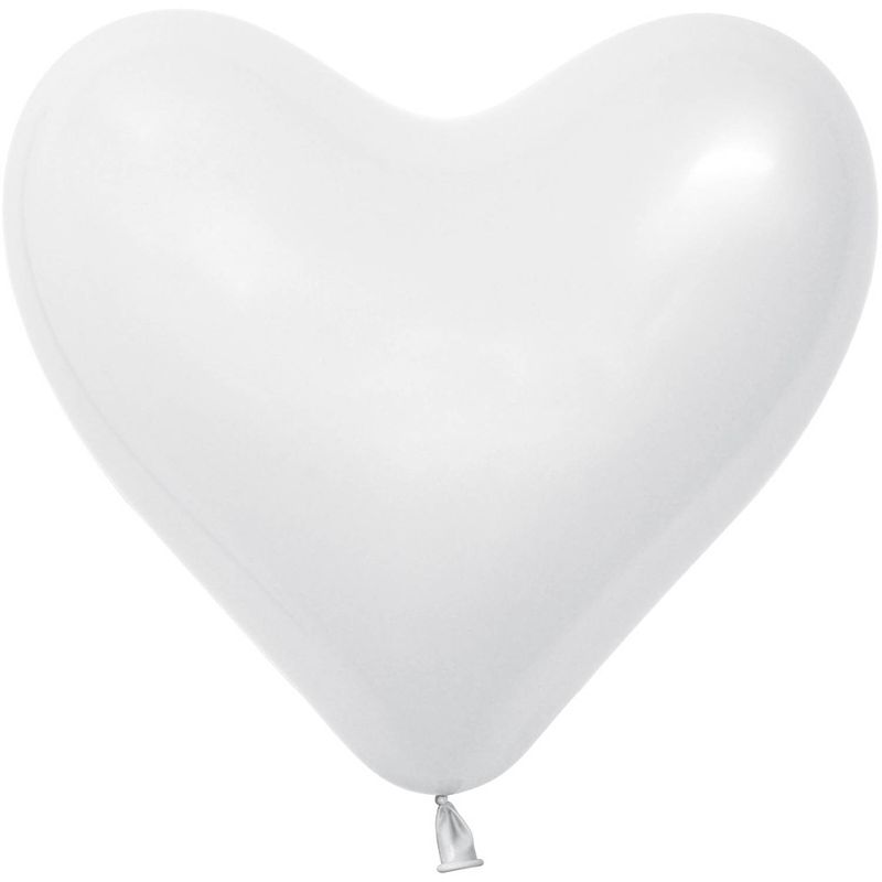 Foto van Tib hart-ballonnen 25 cm latex wit 12 stuks