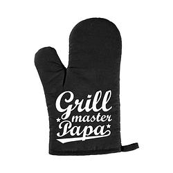 Foto van Grillmaster papa bbq handschoen/ barbecue want zwart heren - vaderdag cadeau - ovenwanten