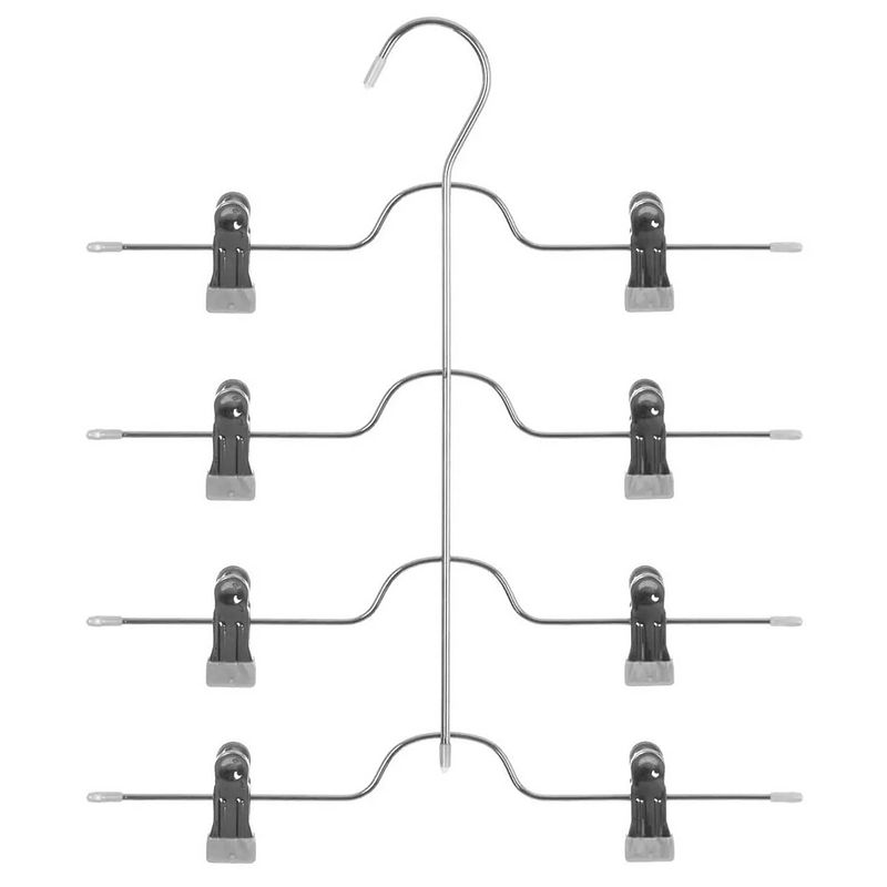 Foto van Metalen kledinghanger met clips voor 4 broeken 32 x 38 cm - kledinghangers
