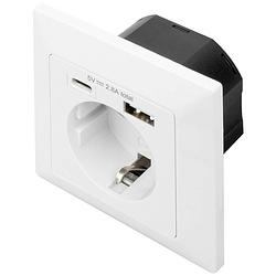 Foto van Digitus da-70615 inbouwstopcontact met usb wit