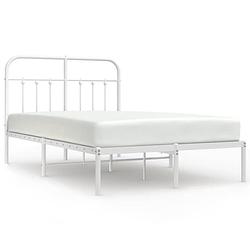 Foto van The living store klassiek bedframe - robuust metaal - extra opbergruimte - comfortabele ondersteuning - wit - 196 x 125