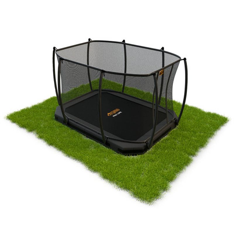 Foto van Avyna trampoline inground met veiligheidsnet pro-line - 275 x 190 cm (213) - hd plus beschermrand - grijs