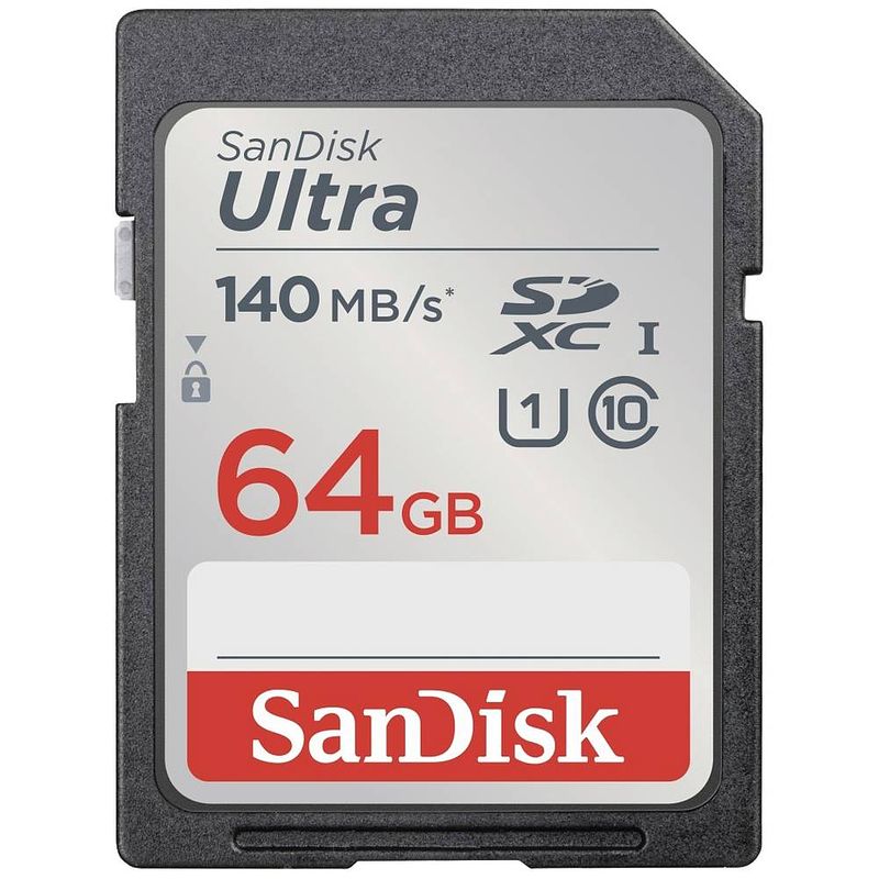 Foto van Sandisk sdxc ultra 64gb (class 10/uhs-i/140mb/s) sdhc-kaart 64 gb uhs-class 1 waterdicht, schokbestendig