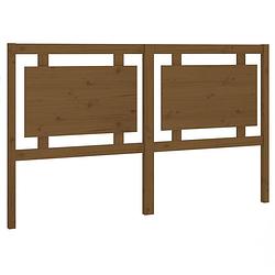 Foto van The living store houten hoofdeinde - houten hoofdborden - 165.5 x 4 x 100 cm - honingbruin