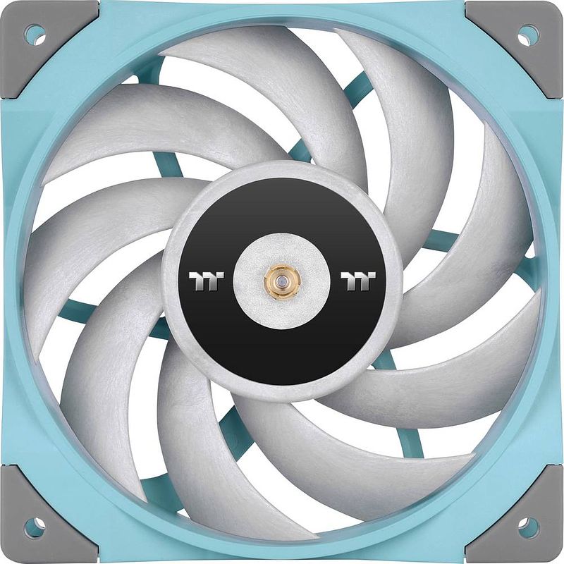 Foto van Thermaltake toughfan 12 radiator fan pc-ventilator turquoise (b x h x d) 120 x 25 x 120 mm