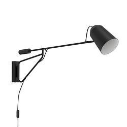 Foto van Eglo loreto 1 wandlamp - e27 - 35 cm - zwart/wit