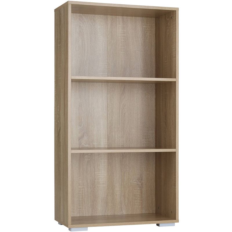 Foto van Tectake® - boekenrek boekenkast wandkast lexi 3 vakken - lichte houtkleur, eiken sonoma - 403605