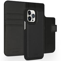 Foto van Accezz premium leather 2 in 1 wallet book case voor apple iphone 13 pro max telefoonhoesje zwart