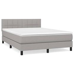 Foto van The living store boxspringbed - comfort - bed - 193 x 144 x 78/88 cm - lichtgrijs