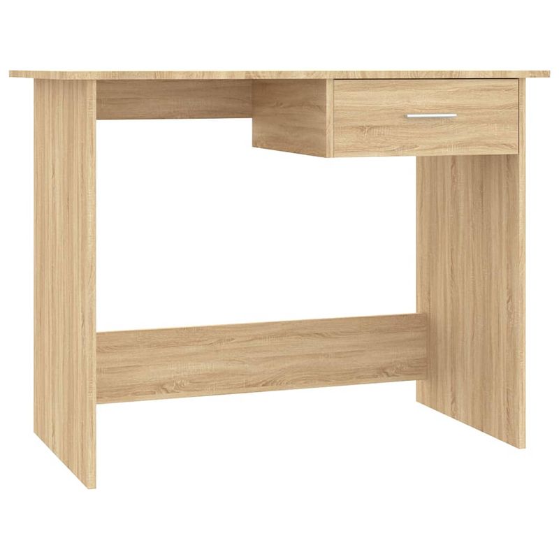 Foto van The living store bureau sonoma eiken - schrijftafel met lade - 100x50x76 cm