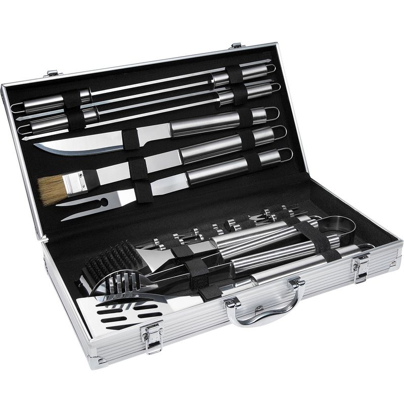 Foto van Tectake® - luxe bbq barbecuegereedschapset - 18-delig