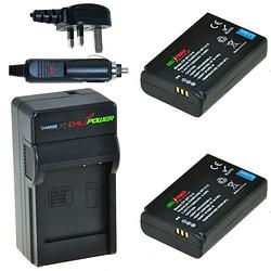 Foto van 2 x bp1310 accu's voor samsung - charger kit + car-charger - uk version