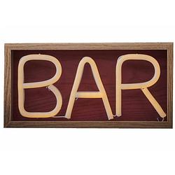 Foto van Neon led verlicht kroeg/pub/bar bord bar 30 cm - feestdecoratieborden