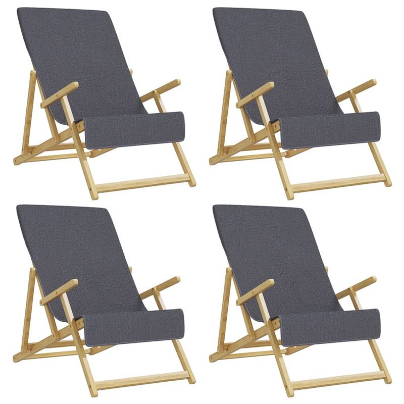 Foto van The living store strandhanddoeken - antraciet - 60 x 135 cm - zachte stof - anti-slip - lichtgewicht - set van 4