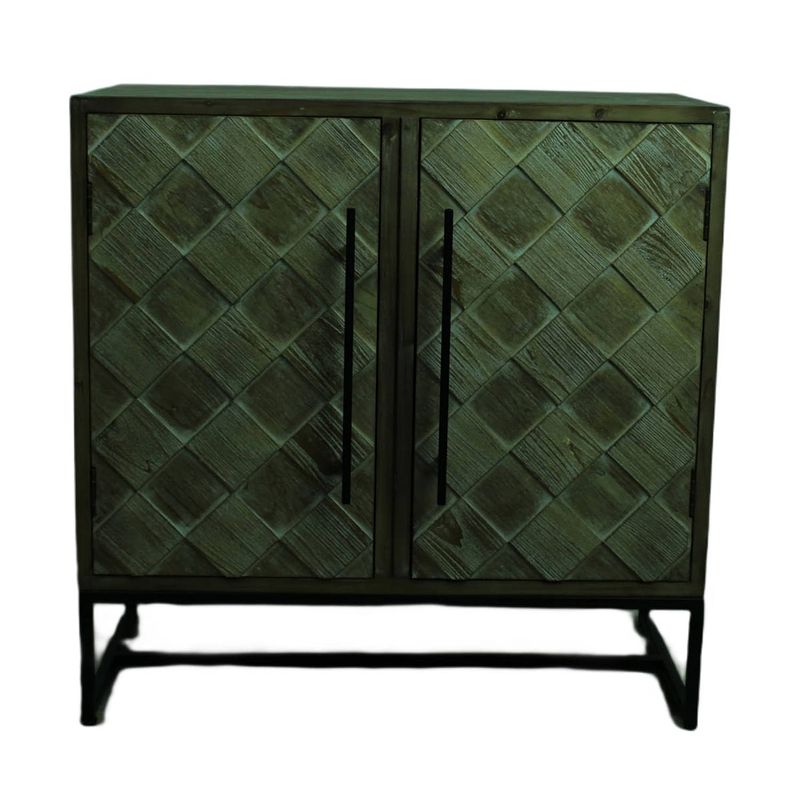 Foto van Dknc - kast harawa - dennenhout - 77x38x78cm - groen - fcs