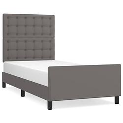 Foto van The living store bedframe - bedframes - 203x83x118/128 cm - grijs