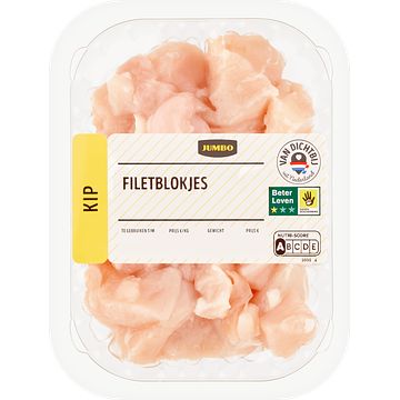 Foto van Jumbo scharrelkip filetblokjes 200g