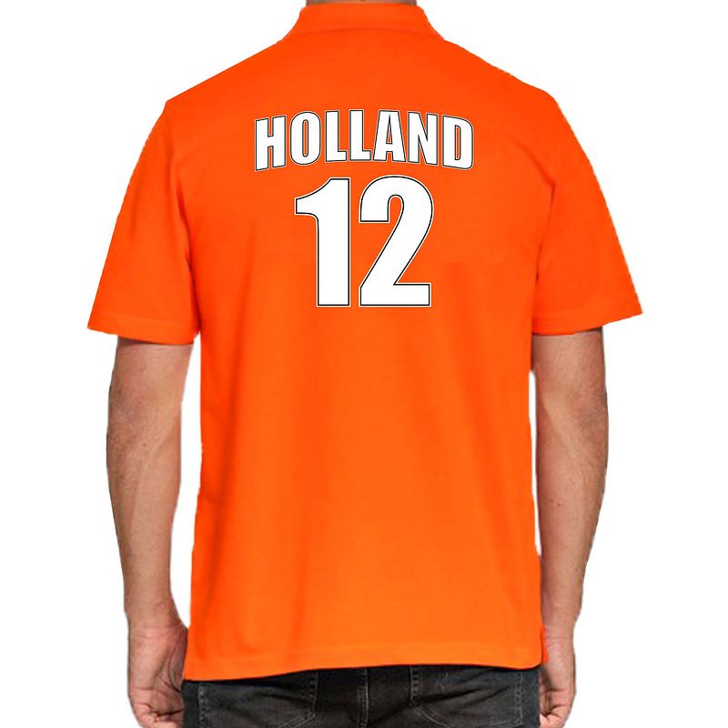 Foto van Holland shirt met rugnummer 12 - nederland fan poloshirt / outfit voor heren 2xl - feestshirts