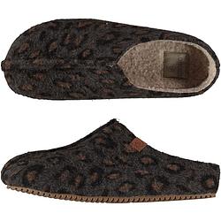 Foto van Dames instap slippers/pantoffels luipaard print beige maat 37-38 - sloffen - volwassenen