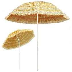 Foto van The living store hawaï stijl parasol - 240 cm - naturel - pp strook - polyester doek