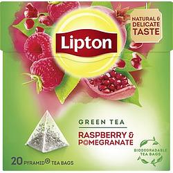 Foto van Lipton groene thee raspberry pomegranate 20 stuks bij jumbo
