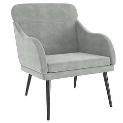 Foto van Vidaxl fauteuil 63x76x80 cm fluweel lichtgrijs