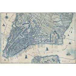 Foto van Wizard+genius old vintage city map new york vlies fotobehang 384x260cm 8-banen