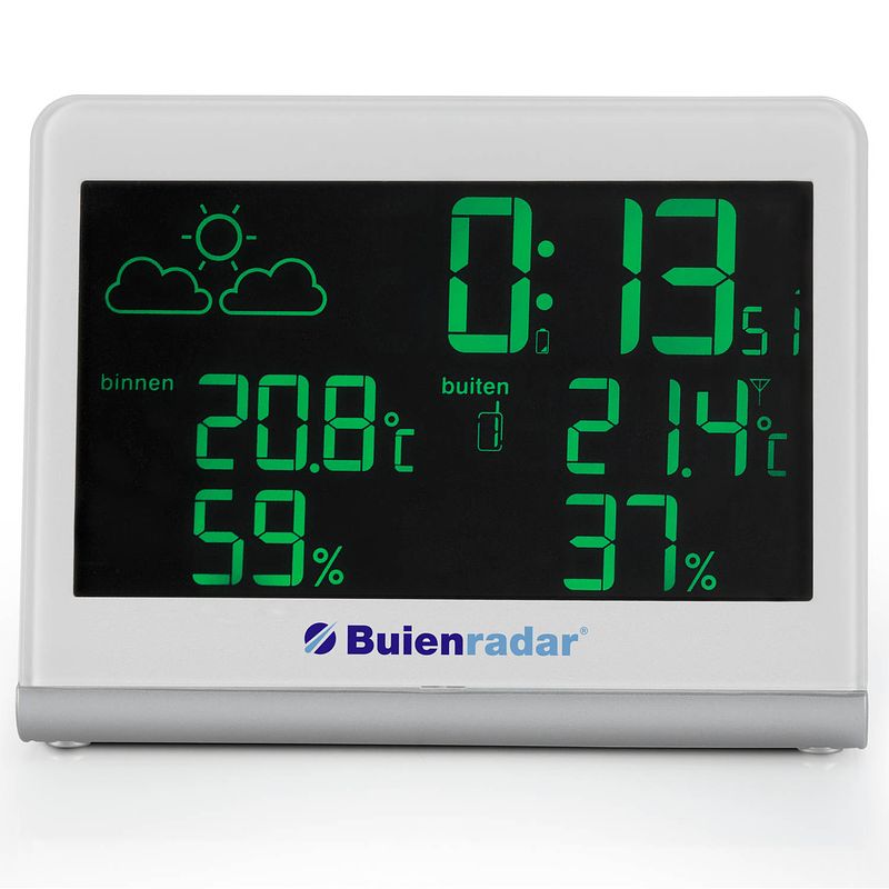 Foto van Buienradar weerstation met draadloze buitensensor buienradar br-600 grijs