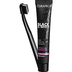Foto van Curaprox black is white set 73320633 tandreiniger, tandpasta zwart