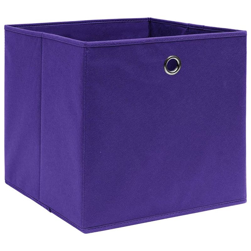 Foto van The living store opbergbox - nonwoven - 28x28x28 cm - paars