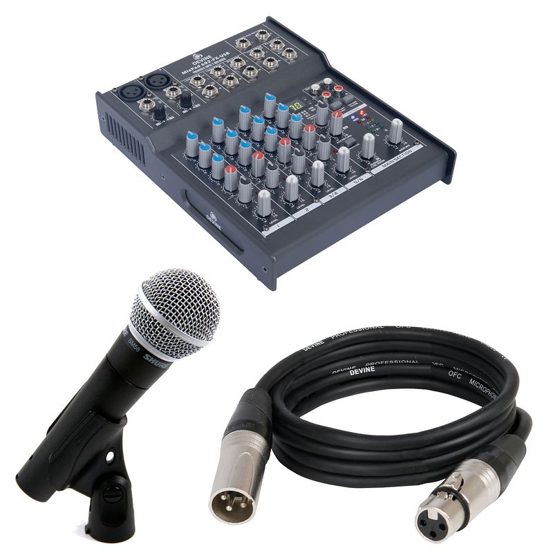 Foto van Shure sm58 lce met mixer en kabel