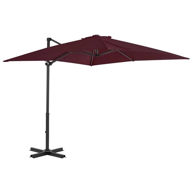 Foto van Vidaxl zweefparasol met aluminium paal 250x250 cm bordeauxrood