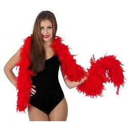 Foto van Luxe rode verkleed veren boa 180 cm - verkleed boa