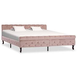 Foto van Vidaxl bedframe fluweel roze 180x200 cm