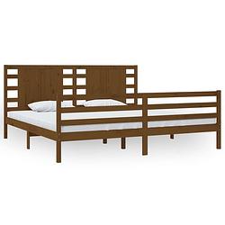 Foto van The living store bedframe massief grenenhout - honingbruin - 205.5 x 205.5 x 69.5 cm - 200 x 200 cm - montage vereist