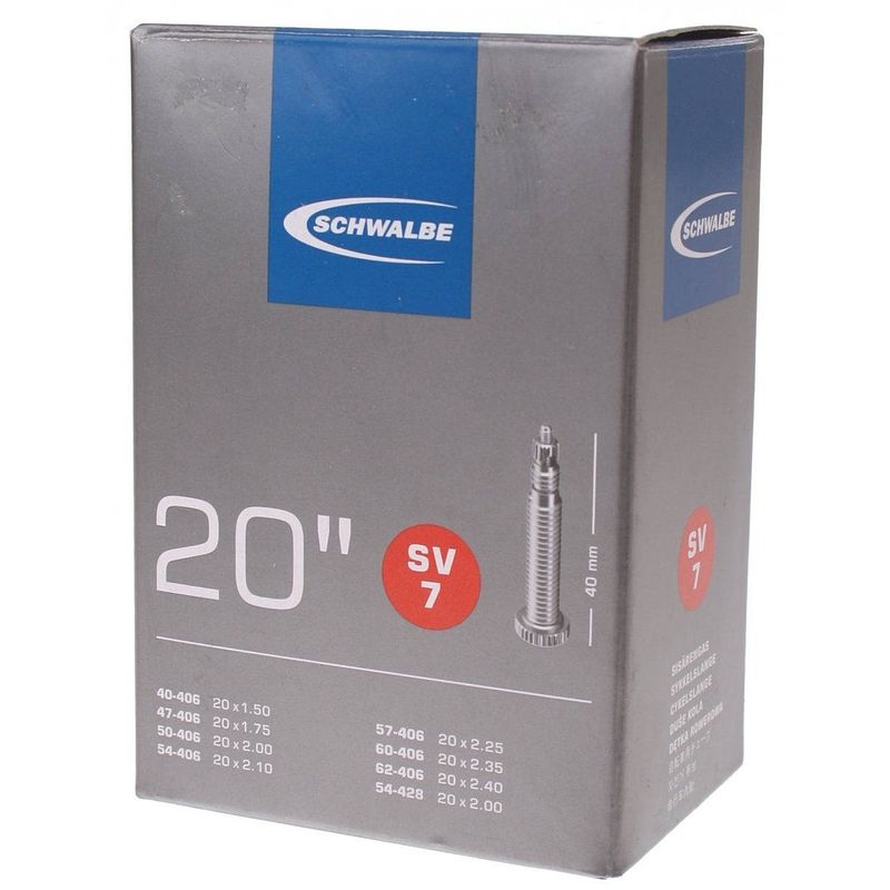 Foto van Schwalbe binnenband 20 x 1.5/2 inch (40/62-406/428) sv7 fv 40 mm