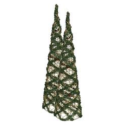 Foto van 2x stuks kerstverlichting figuren led kegel kerstbomen draad/groen 78 cm 60 lampjes - kerstverlichting figuur