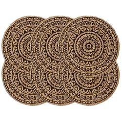 Foto van Vidaxl placemats 6 st rond 38 cm jute donkerbruin