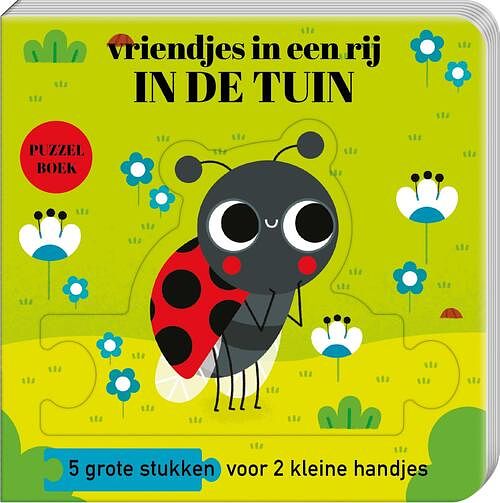 Foto van Puzzelboek vriendjes in een rij - in de tuin - imagebooks factory - hardcover (9789464084023)