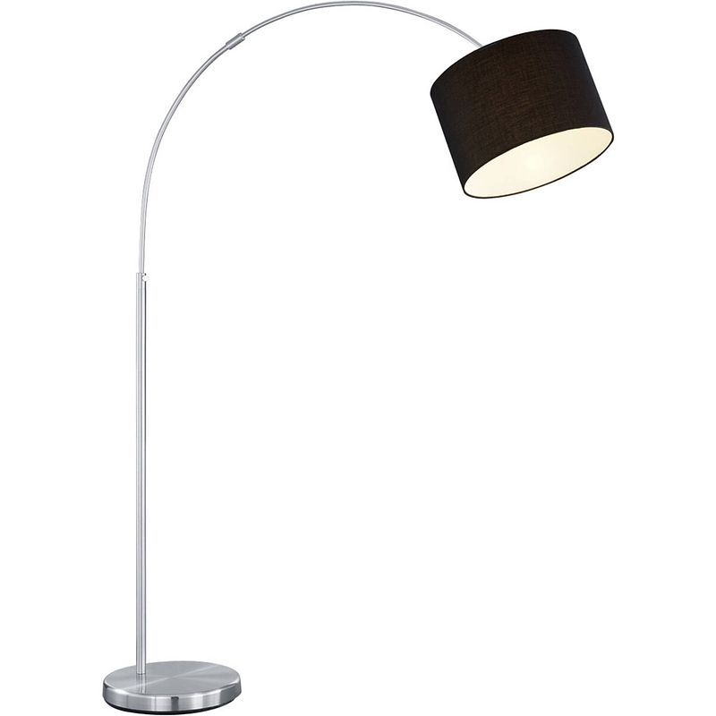 Foto van Led vloerlamp - trion hotia - e27 fitting - verstelbaar - rond - mat zwart - aluminium