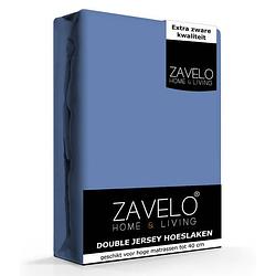 Foto van Zavelo double jersey hoeslaken blauw-lits-jumeaux (180x200 cm)