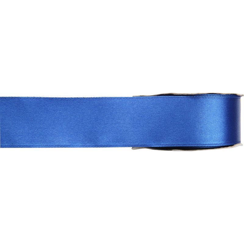 Foto van 1x hobby/decoratie blauwe satijnen sierlinten 1,5 cm/15 mm x 25 meter - cadeaulinten