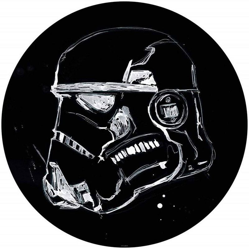 Foto van Komar star wars ink stormtrooper vlies zelfklevend fotobehang 125x125cm rond