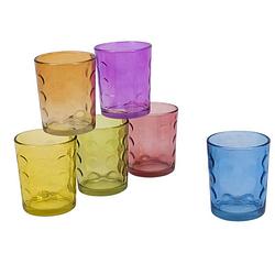 Foto van Set van 6x stuks gekleurde waterglazen/drinkglazen van 260 ml - drinkglazen