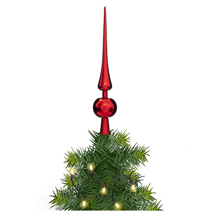 Foto van Feeric lights and christmas - kerstboom piek - rood - plastic - h28 cm - kerstboompieken