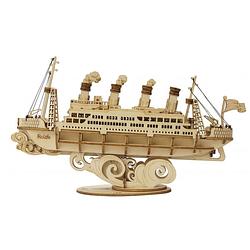 Foto van Robotime modelbouwpakket cruise ship 10,9 cm hout 104-delig